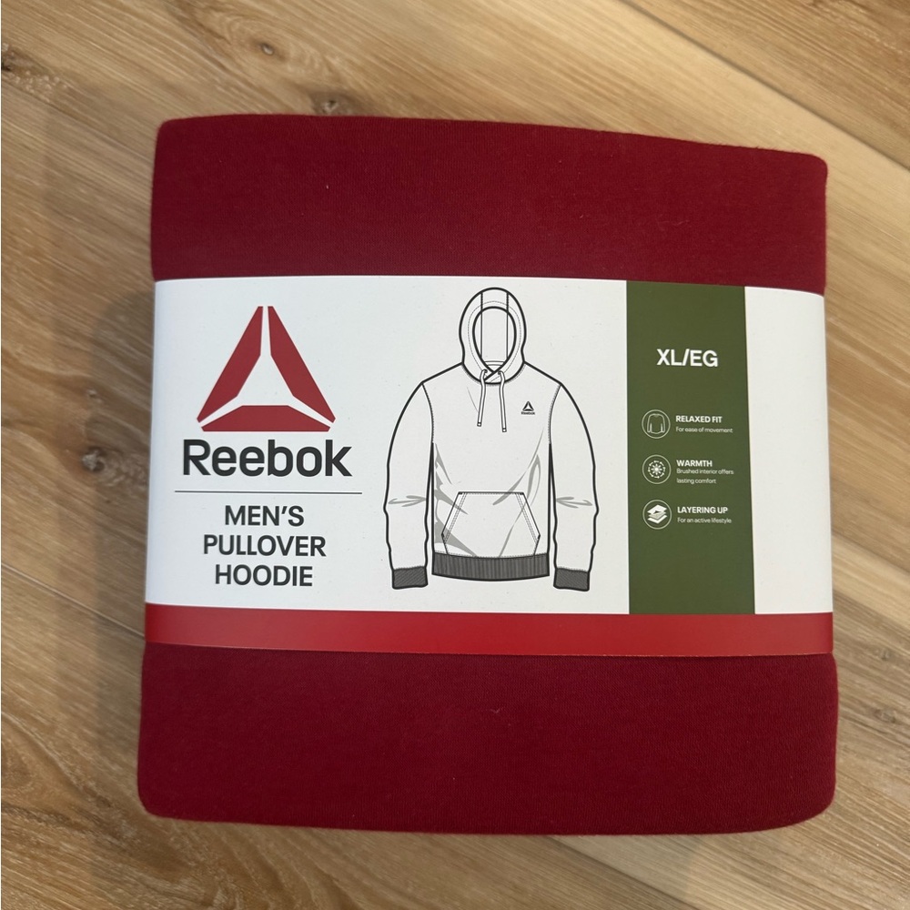 Reebok Men's Red Pullover Hoodie